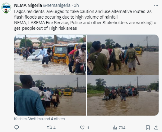 Residents lose properties as many areas in Lagos flood after a few hours of rain (photos/video)