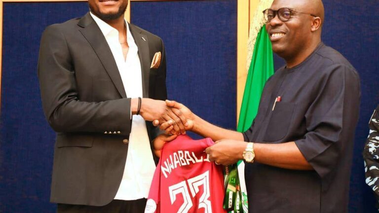 Gov. Fubara honours Super Eagles goalkeeper Stanley Nwabali with Riversâ Highest Honour, gifts him N20m (Video)