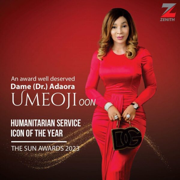 Dame (Dr.) Adaora Umeoji OON recognized as The Humanitarian Services Icon of the Year 2023