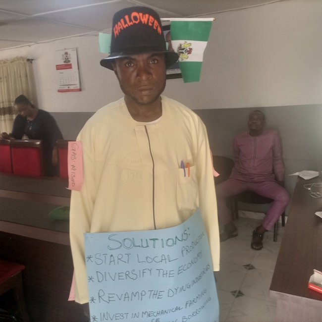 "I will never keep quiet"  - Man stages lone protest in Akwa Ibom over economic hardship