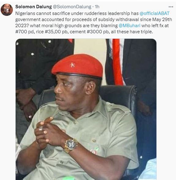 You have snatched power, now perform your Lagos miracles - Former Minister Solomon Dalung slams Presidency for consistently blaming Buhari for Nigeria?s economic woes