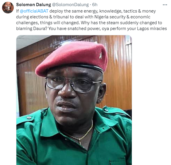 You have snatched power, now perform your Lagos miracles - Former Minister Solomon Dalung slams Presidency for consistently blaming Buhari for Nigeria?s economic woes