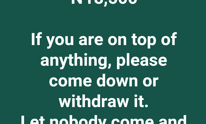 Hardship: Baby milk is now N18,500. If you are on top of anything, please come down or withdraw it – Nigerian man advises men