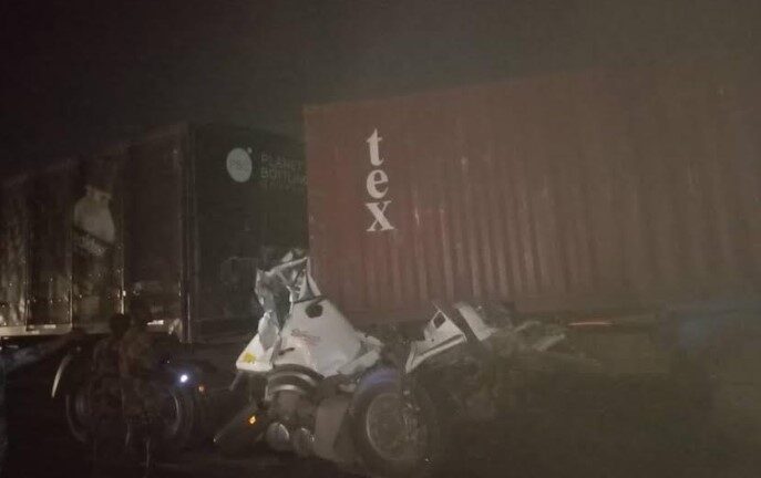 Three killed as container falls on car along Lagos-Ibadan expressway