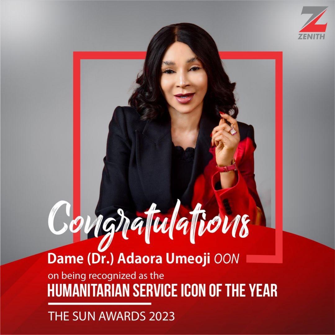 Dame (Dr.) Adaora Umeoji OON recognized as The Humanitarian Services Icon of the Year 2023