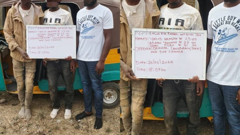 Plateau police nabs one-chance gang operating with tricycle in Jos