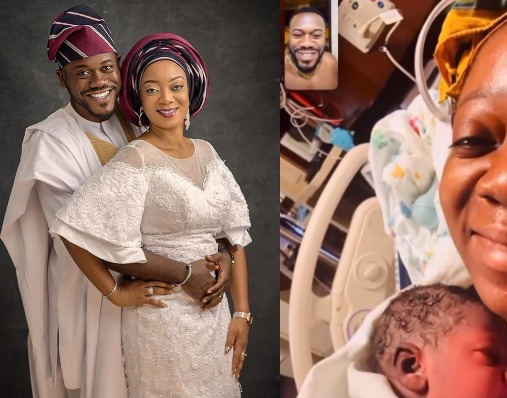 Actor Deyemi Okanlawon and wife, Damilola, welcome their third child, a baby boy