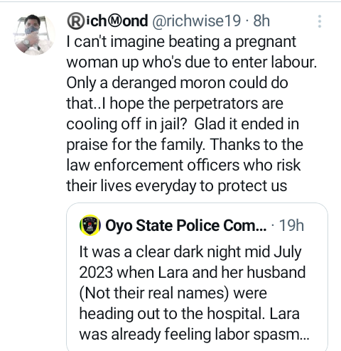 Oyo Police PPRO narrates how robbers beat up pregnant woman in labour, almost killed her husband and carted away bags of baby items, car