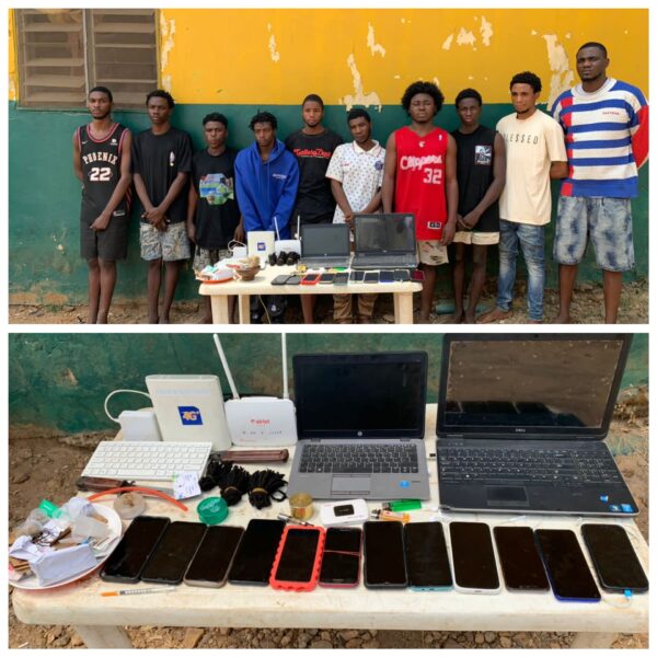 10 arrested as police bust hideout of suspected internet fraudsters in Nasarawa